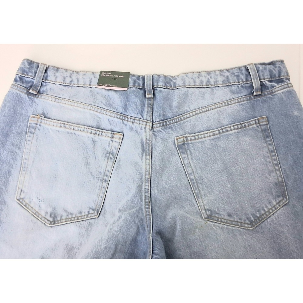 Wild Fable Jeans Women's Size 16 Blue 90's Relaxed Straight Leg Mid Rise NEW - Picture 9 of 16
